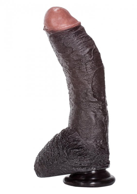 Afrykańskie dildo z przyssawką realistyczny penis 19 cm
