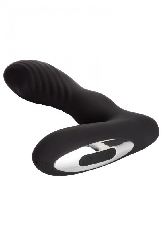 Wibrujący stymulator prostaty korek plug masażer krocza czarny