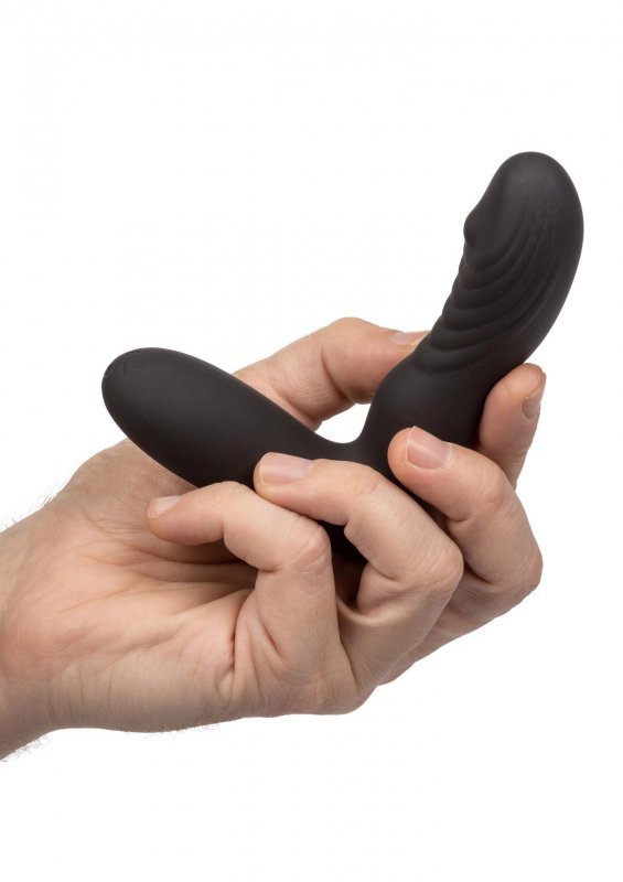Wibrujący stymulator prostaty korek plug masażer krocza czarny