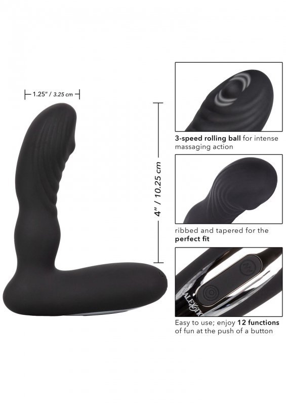 Wibrujący stymulator prostaty korek plug masażer krocza czarny