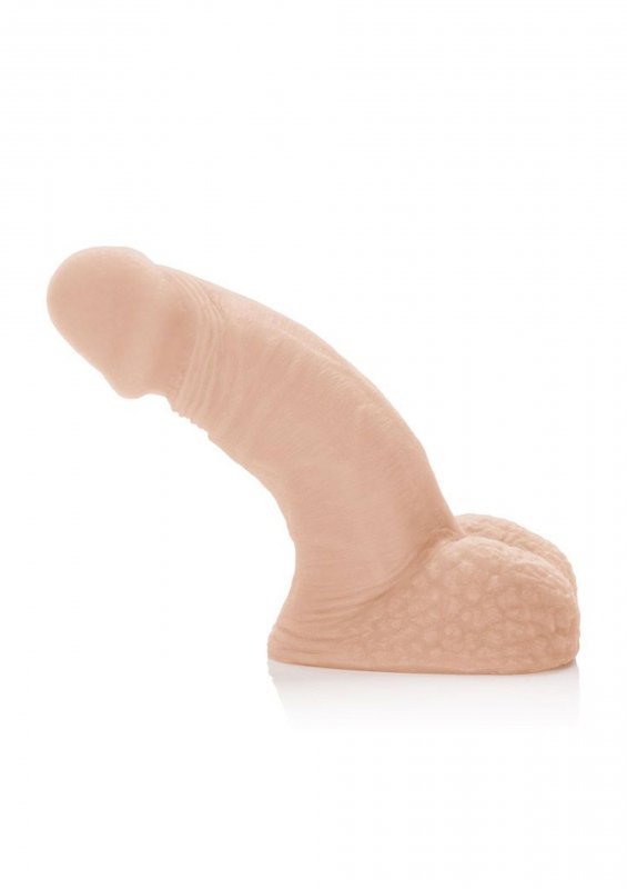 Proteza sztuczny penis miękki z jądrami cielisty 12,7 cm