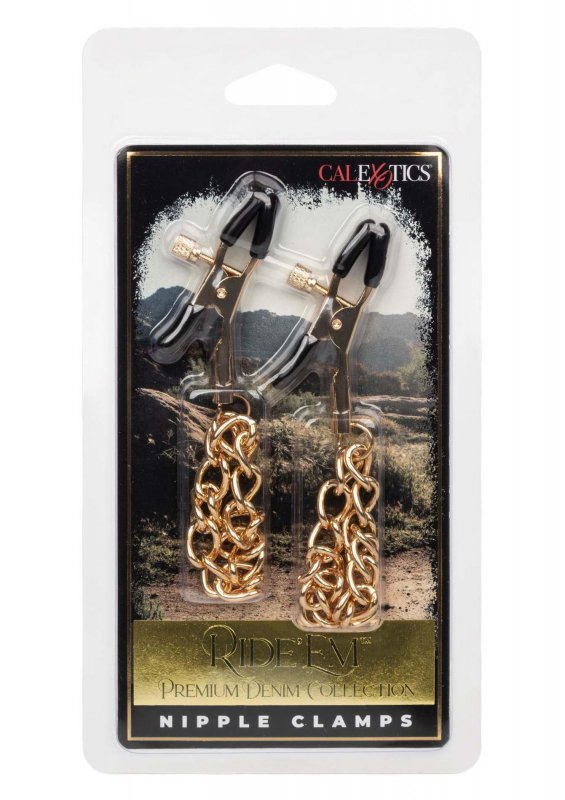 Zaciski na sutki z regulacją Ride Em Denim Nipple Clamps Gold
