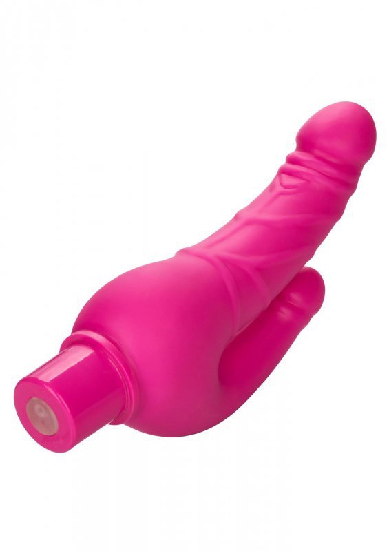 Podwójne realistyczne dildo wibrujące różowe