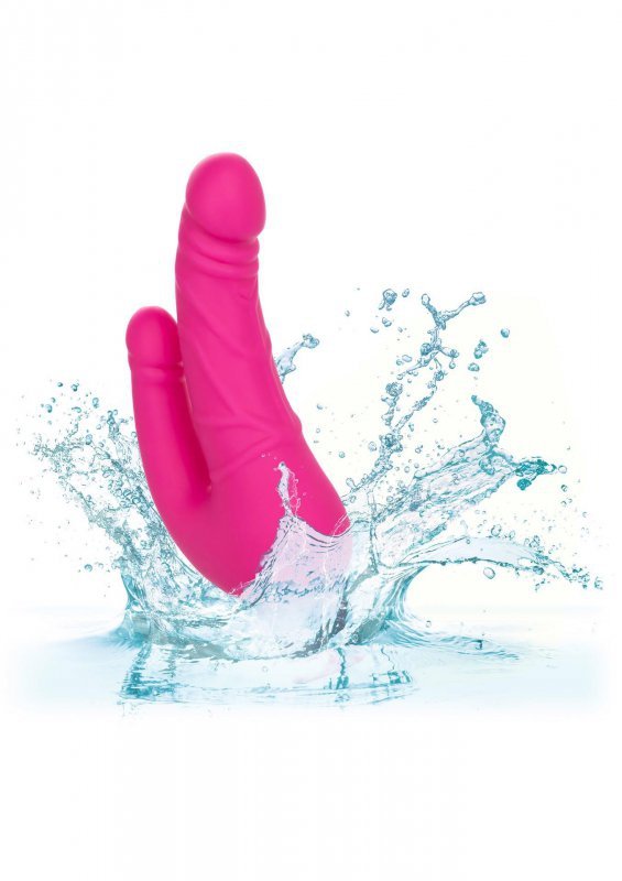 Podwójne realistyczne dildo wibrujące różowe