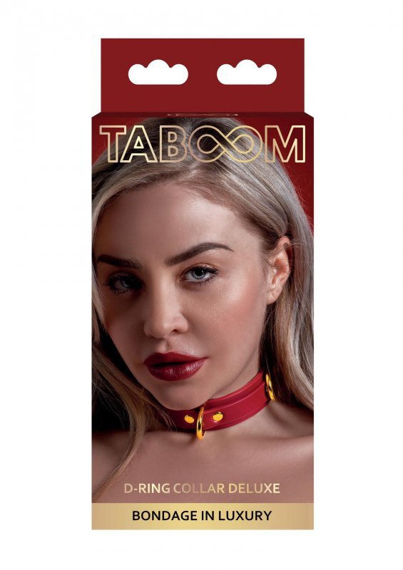 Czerwona obroża na szyję BDSM 3 kółka