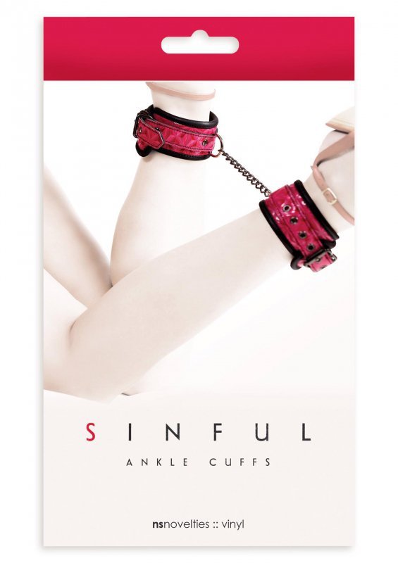 Kajdanki na kostki Sinful Ankle Cuffs różowe