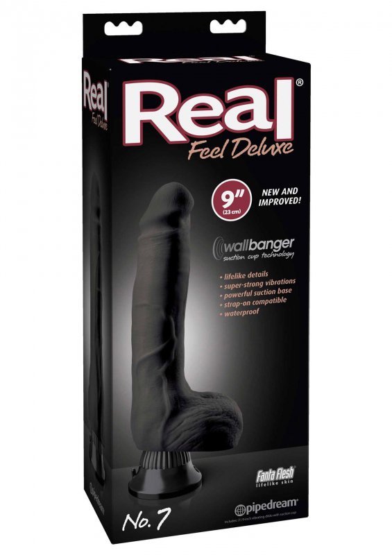 Realistyczne dildo wibrujące na przyssawce żylaste czarne 23 cm