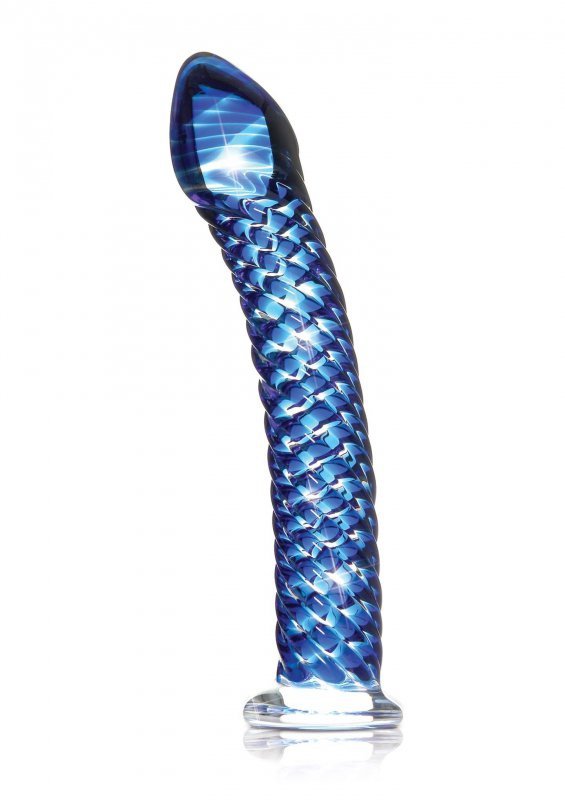 Szklane karbowane dildo 19 cm