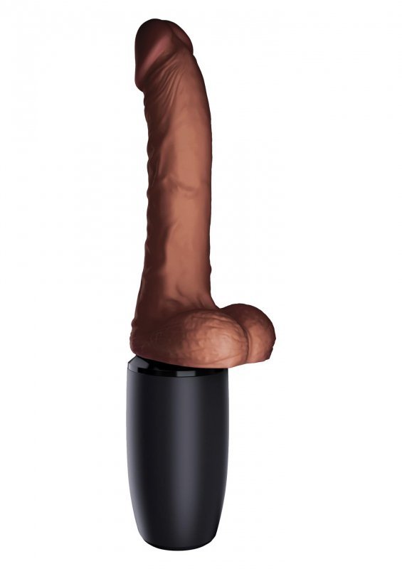 Realistyczny pogdrzewany wibrator brązowy 19 cm