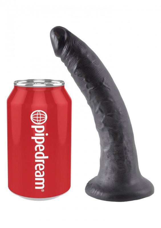 Czarne realistyczne dildo sztuczny penis na przyssawce 17,8 cm