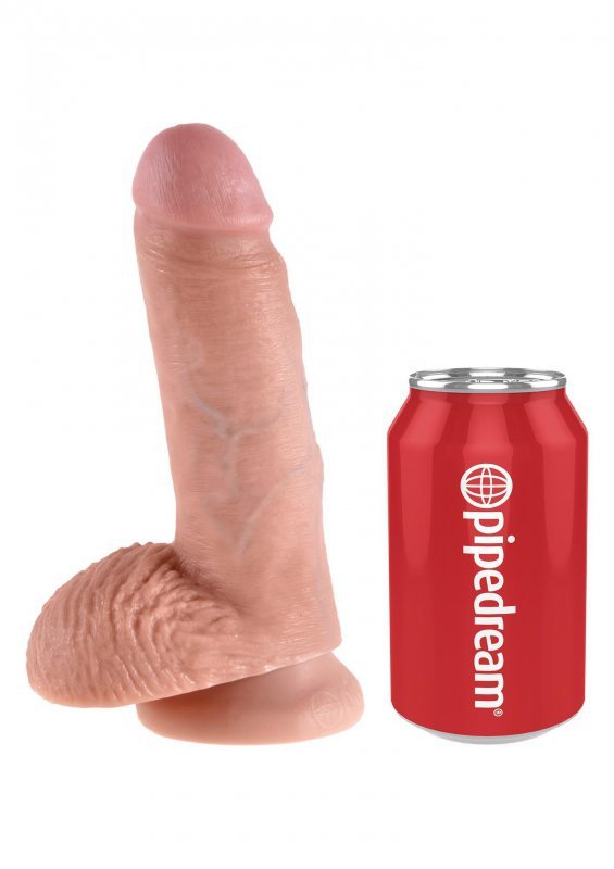 Realistyczne dildo sztuczny penis z jądrami przyssawka 17,8 cm