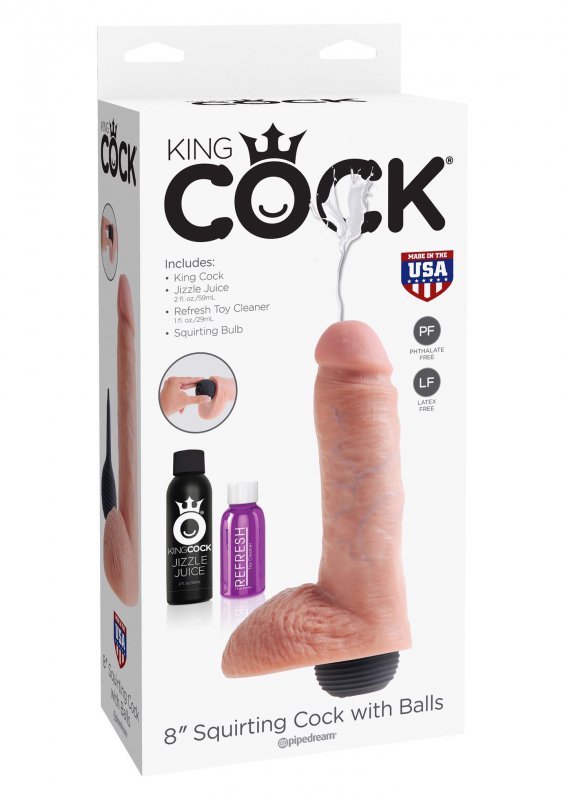 Realistyczne dildo z jądrami penis z funkcją wytrysku 20 cm