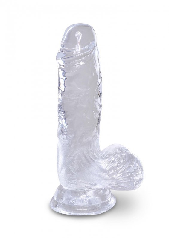 Dildo z jajkami na przyssawce żelowe 13 cm