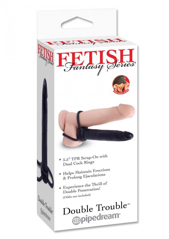 Strap-on nakładka na penisa dildo analne z dwoma pierścieniami na jądra
