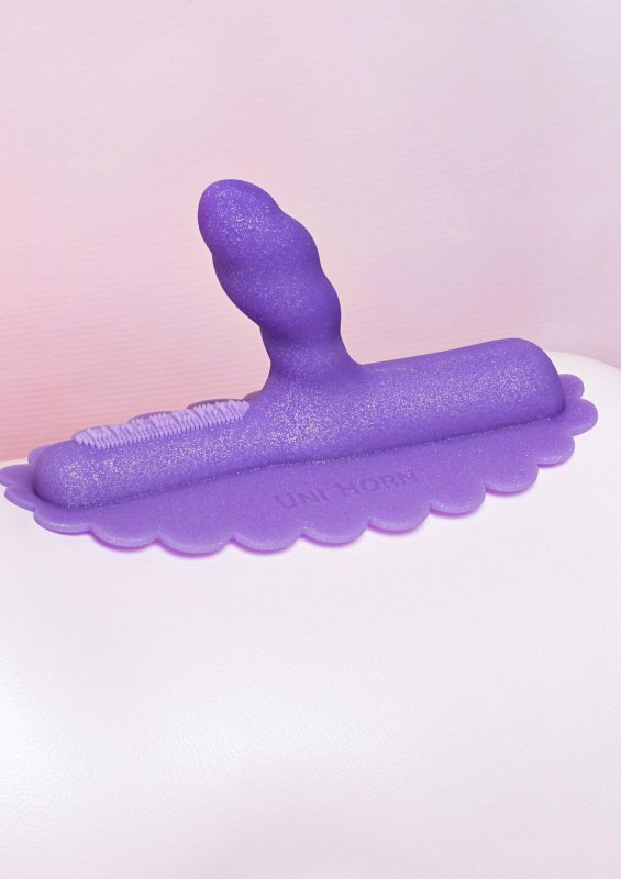 Nakładka na siedzisko erotyczne penis Cowgirl Unicorn Uni Horn fioletowe