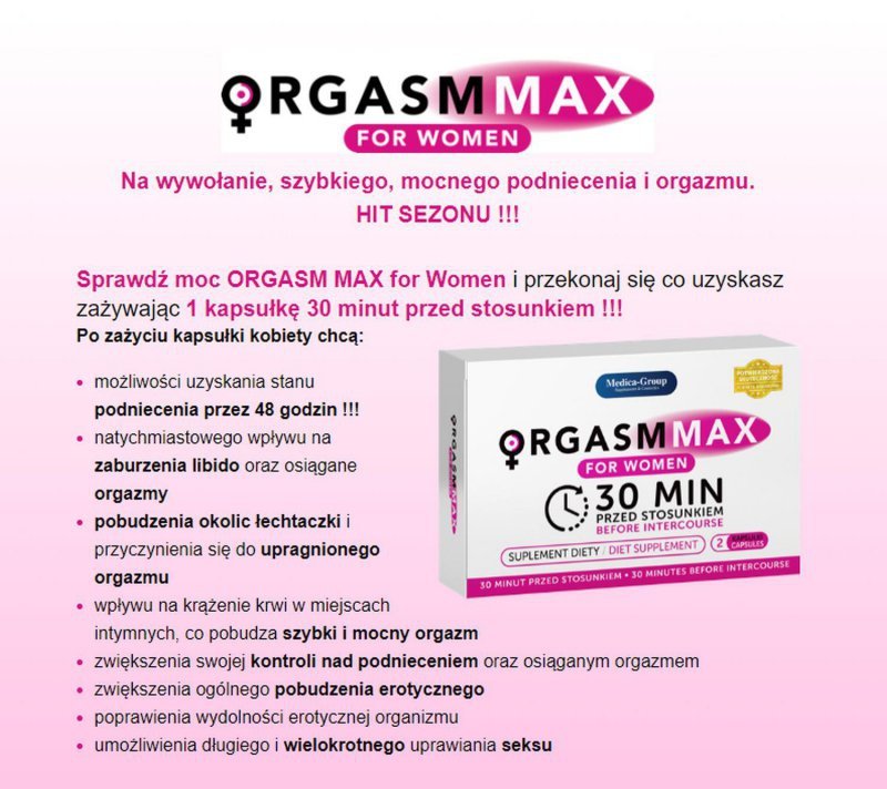 Tabletki zwiększające orgazm OrgasmMax 2 tabl