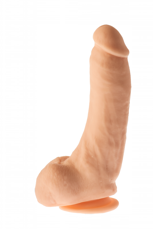 Realistyczne grube żylaste dildo z jądrami na przyssawce 23 cm