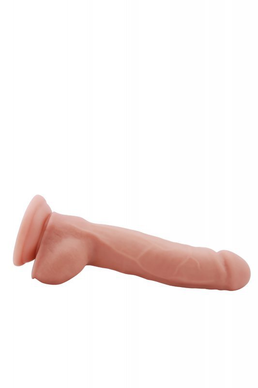 Realistyczne dildo z jądrami cyber skóra na przyssawce 23 cm