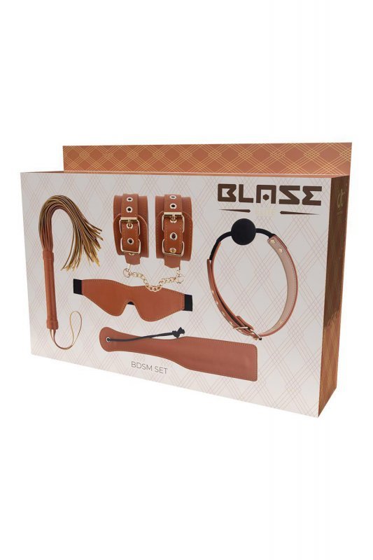 Zestaw 5-częściowy do BDSM brązowy BLAZE ELITE