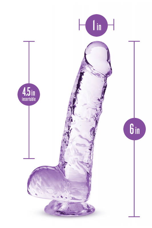 Naturally yours  6&quot; crystalline dildo  amethyst