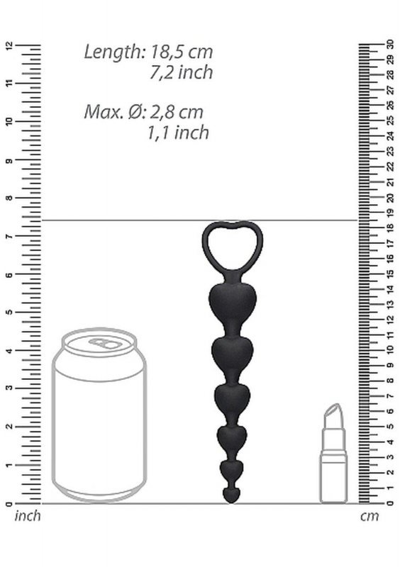 Sonda analna łańcuszek stymulator anusa serca 14,3 cm