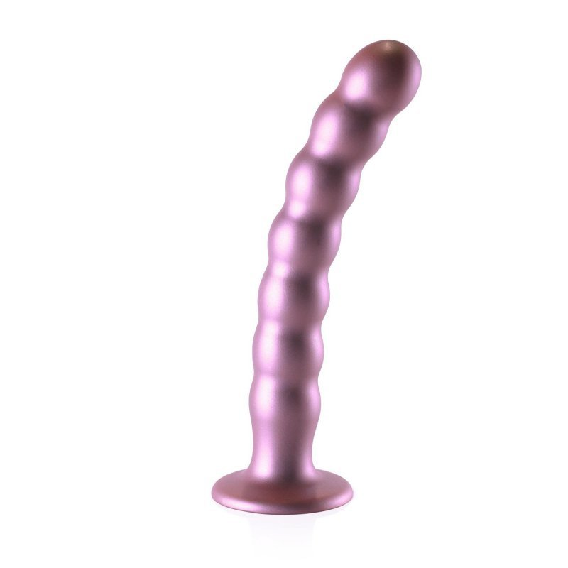 Beaded g-spot dildo - 8'' / 20,5 cm - rose gold