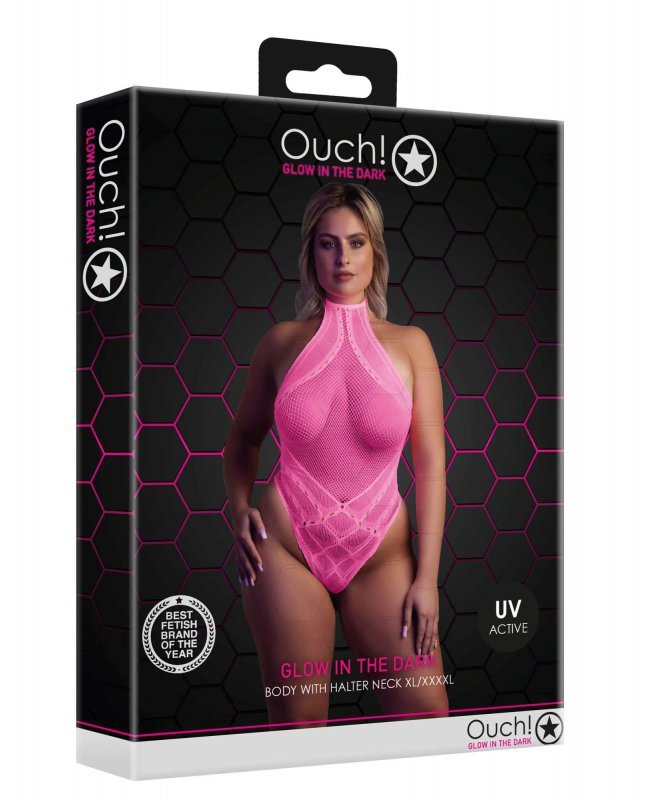 Body with Halter Neck - neon pink - XL/XXXXL