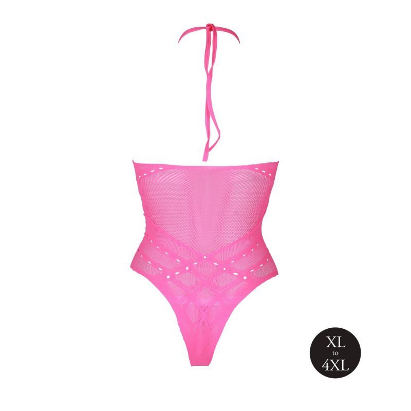 Body with Halter Neck - neon pink - XL/XXXXL