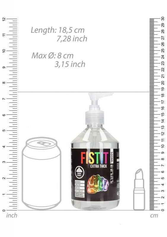 Extra thick lubricant - rainbow - 17 fl oz / 500 ml - Pump