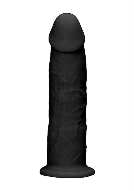 Czarne dildo bez jąder na przyssawce 15,3 cm