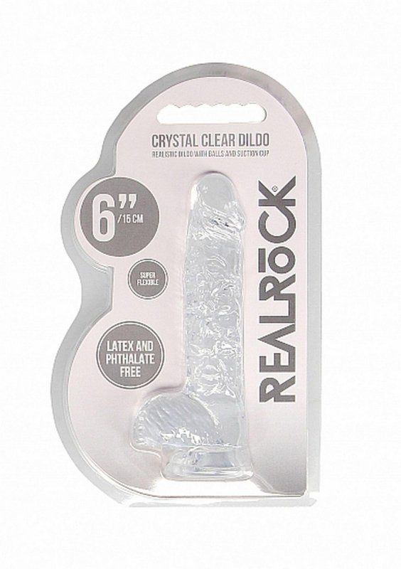 Realistyczny penis na przyssawce dildo clear 15 cm