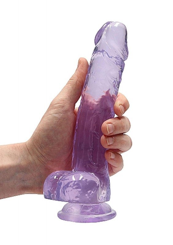 Realistyczny penis na przyssawce dildo fiolet 20 cm