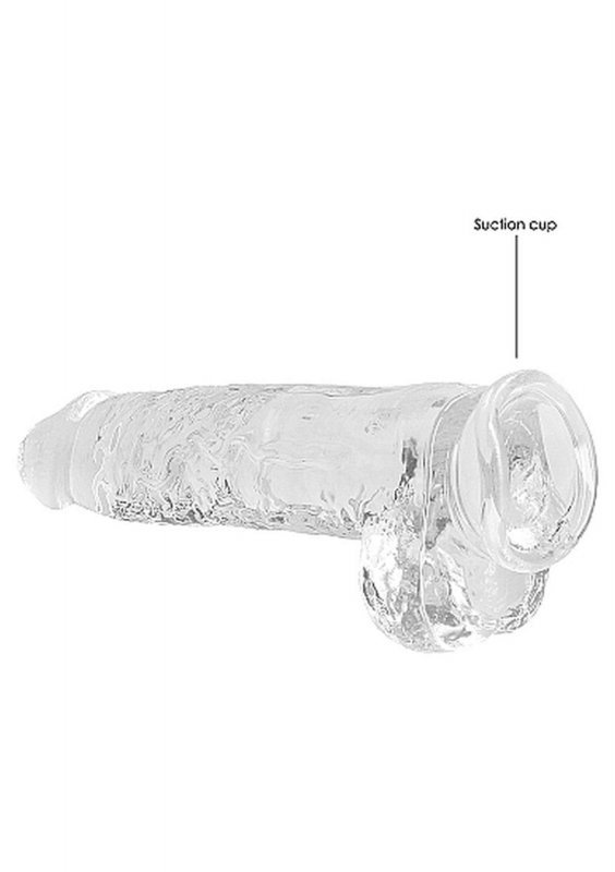 Realistyczny penis na przyssawce dildo clear 23 cm