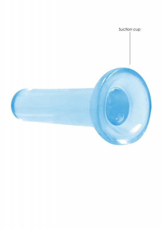 Gładkie dildo korek analny na przyssawce niebieski 13 cm