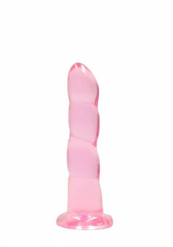 Dildo analne z wypustkami na przyssawce różowe 17,8 cm