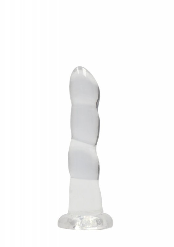Dildo analne z wypustkami na przyssawce transparentne  17,8 cm