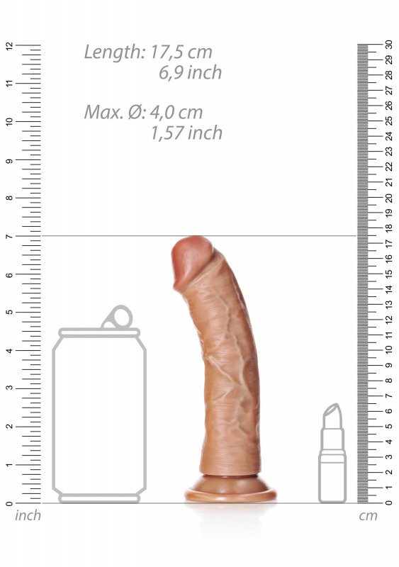 Krzywy penis dildo na mocnej przyssawce 15 cm