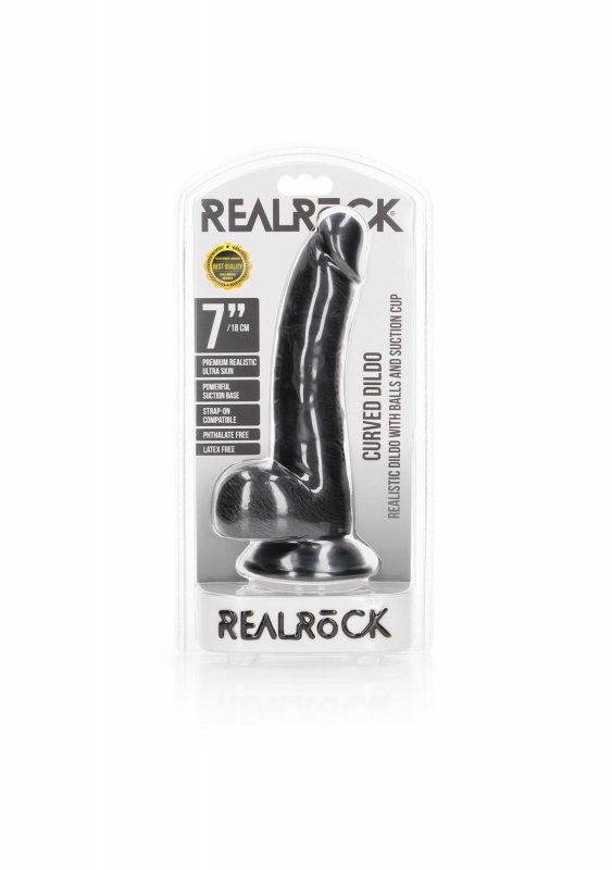 JJak prawdziwy penis dildo na przyssawce czarny 18 cm