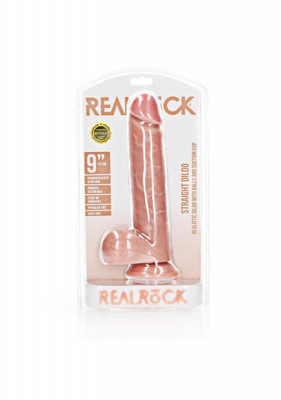 L Realistyczne dildo  z jądrami na przyssawce 23 cm