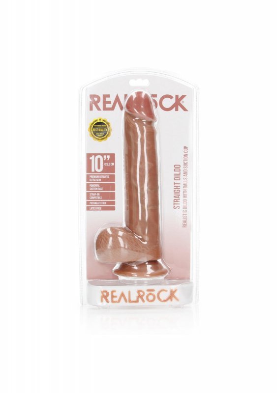 XL Realistyczne dildo  z jądrami na przyssawce 25,5 cm