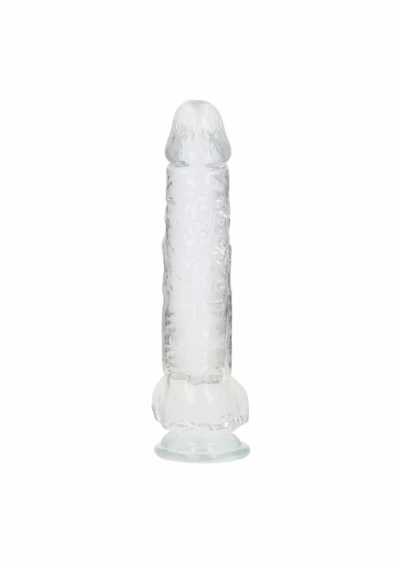 Realistyczne żelowe dildo penis na przyssawce transparentny 25,4 cm
