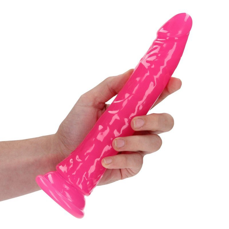 Slim Realistic Dildo with Suction Cup - Glow in the Dark - 9&#039;&#039; / 22,5 cm