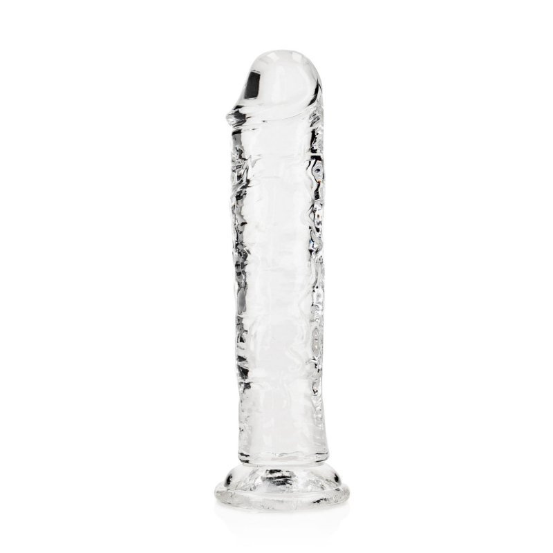 Żelowy realistyczny penis dildo z przyssawką bez jąder przezroczysty 18cm