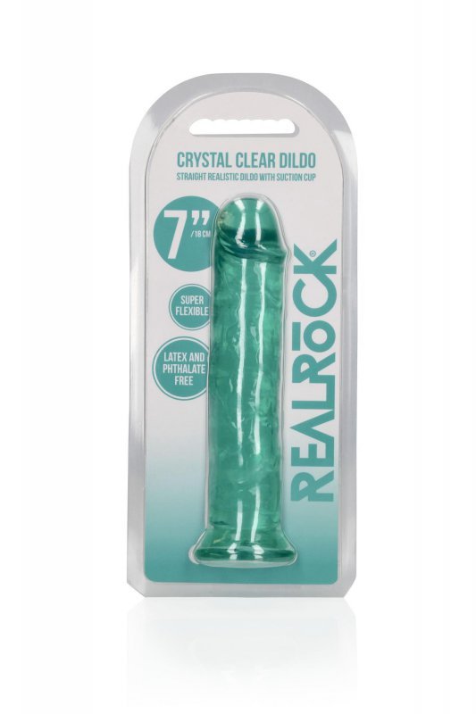 Żelowy realistyczny penis dildo z przyssawką bez jąder zielony 18cm