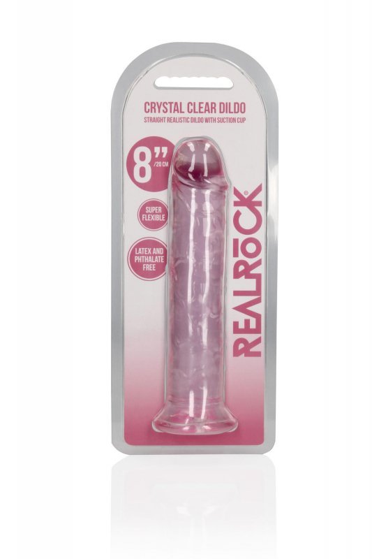 Żelowy realistyczny penis dildo z przyssawką bez jąder różowy 20cm