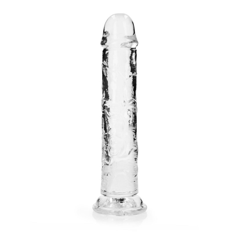 Żelowy realistyczny penis dildo z przyssawką bez jąder przezroczysty 23cm