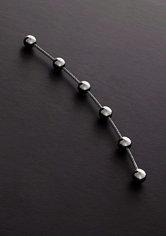 Ekskluzywne metalowe kulki analne z ruchomymi koralikami 25 cm