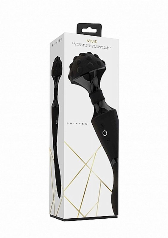 Stylowy wibrator wand masażer łechtaczki czarny Shiatsu