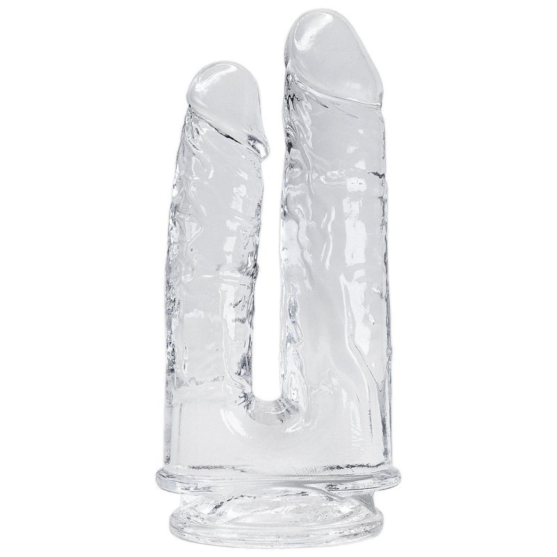 Podwójne żelowe dildo na przyssawce waginalo analne
