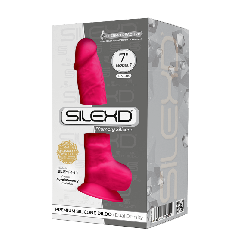 Różowe realistyczne dildo penis z jądrami przyssawka 17,8 cm